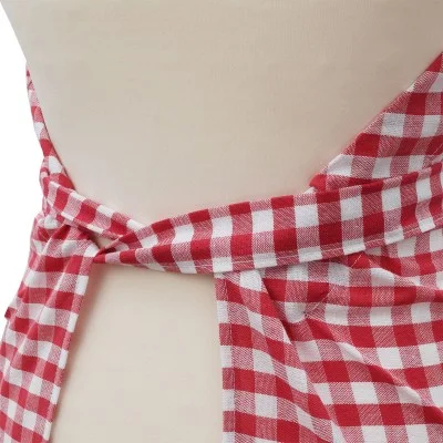 Küchen-Latzschürze Helena rot-weiß Rückseite