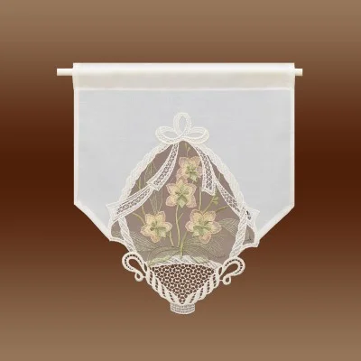 Landhausgardine Scheibenhänger Orchidee lachs kurze Variante