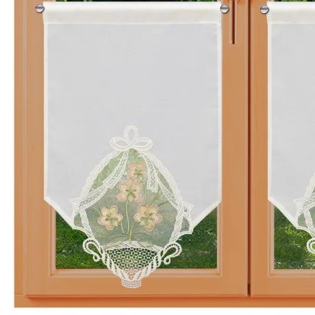 Landhausgardine Scheibenhänger Orchidee lachs