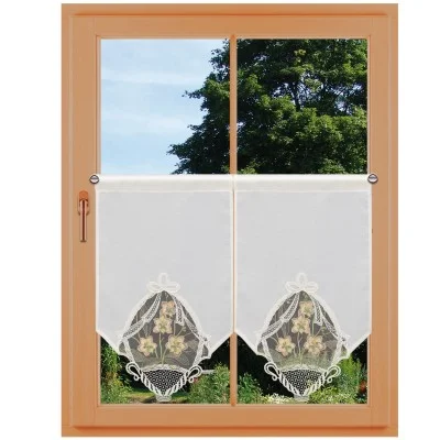 Landhausgardine Scheibenhänger Orchidee lachs Dekorationsbeispiel