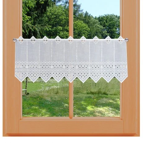 Kurzgardine Kayla Plauener Spitze Käseleinen