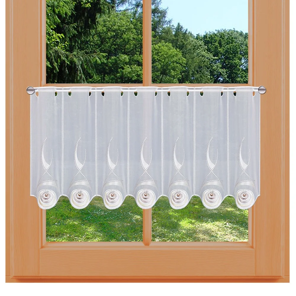 Scheibengardine Lindsey modern bestickt