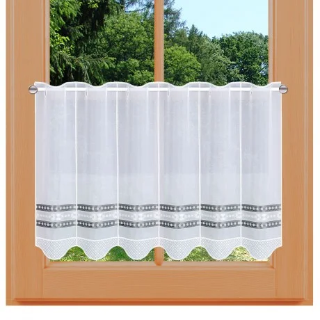 Scheibengardine Melinda modern grau silber