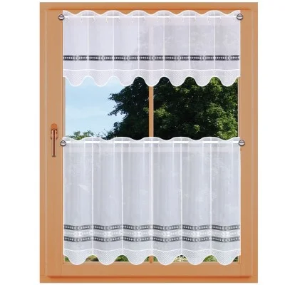 Scheibengardine Melinda modern grau silber Dekorationsbeispiel