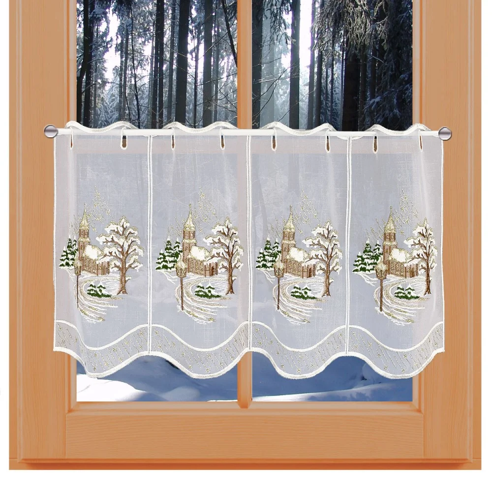 Winter-Scheibengardine Winterkirche