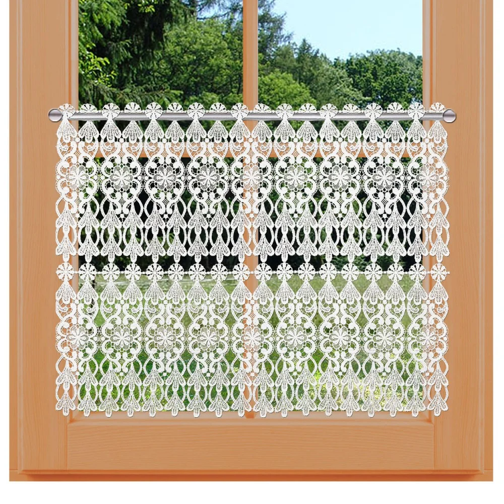 Spitzengardine Gerda 52 cm Plauener Spitze am Fenster