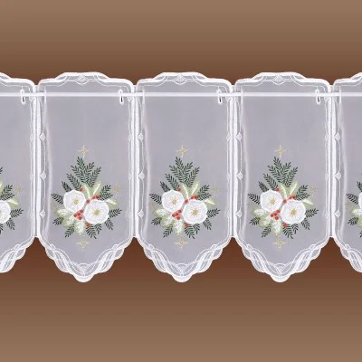 Winter-Scheibengardine Christrose Einzelansicht