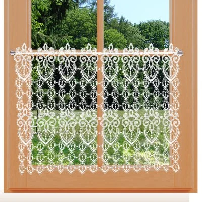 Spitzengardine Olivia Echte Plauener Spitze rohweiß 49 cm