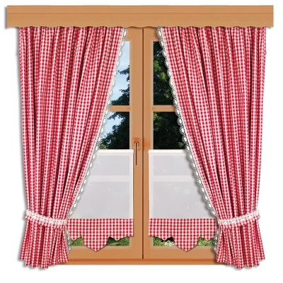 Scheibenhänger Helena mit Karodesign mit Dekoschals