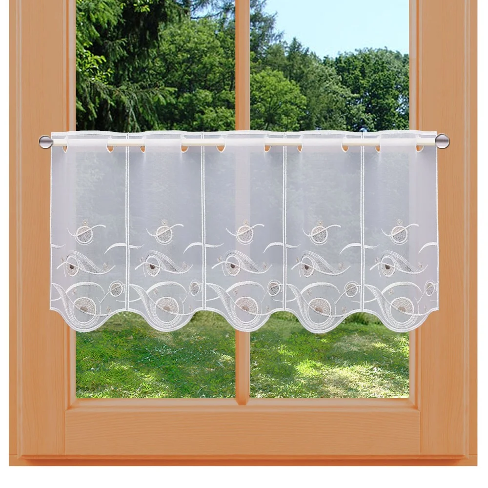 Scheibengardine Calinda modern 30 cm am Fenster