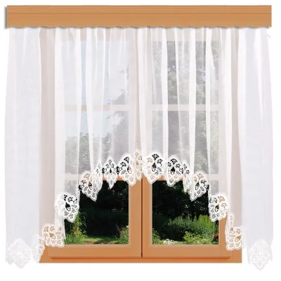 Blumenfenster-Store Jette mit Spitze am Fenster