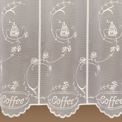 Kaffeehaus-Gardine Coffee Florentiner Stil Detailansicht