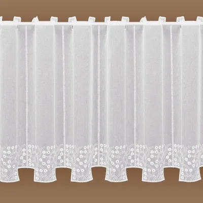 Bestickte Scheibengardine Kandita lange Höhe