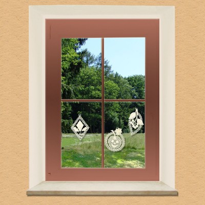 Herbstfreude 3-er Set Baumbehang Fensterbilder am Fenster