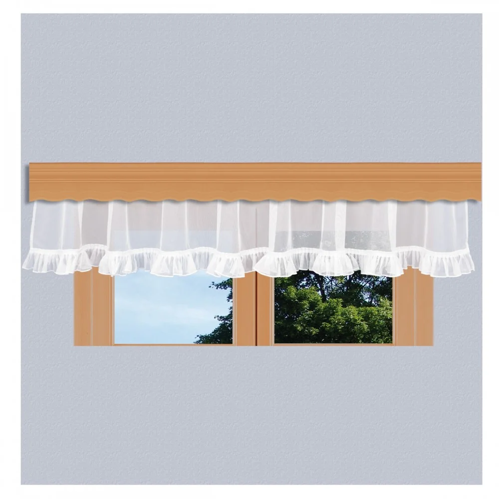 Querbehang Salome weiß am Fenster