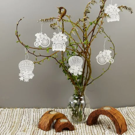 Blumenmobile 1 Set - 6 Stück  Glücksanhänger am Strauß