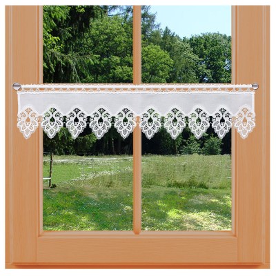 Feenhaus-Spitzengardine Jette weiss kurz am Fenster