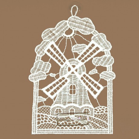 Windmühle Klassisches Fensterbild aus Echter Plauener