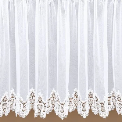 Edler Spitzen-Store Safira weiß mit aufwändig eingearbeiteter Spitzenkante - Einzelansicht