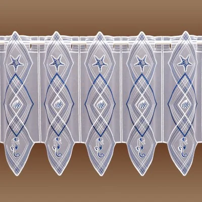 Scheibengardine Maritim Meerestiere aus Plauner Spitze