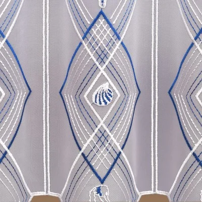 Scheibengardine Maritim Meerestiere aus Plauner Spitze Detailbild Muschel