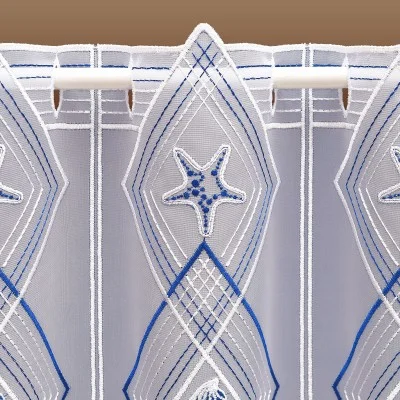 Scheibengardine Maritim Meerestiere aus Plauner Spitze Detailbild Seestern