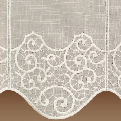 Scheibengardine Daria natur aus Plauner Spitze Detailbild unten
