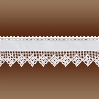 Feenhaus-Spitzengardine Lydia weiß Plauener Spitze kurz