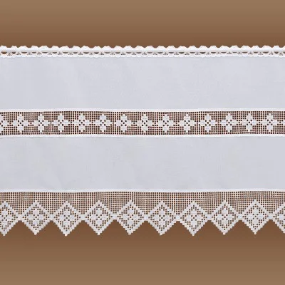 Feenhaus-Spitzengardine Lydia weiß Plauener Spitze lang