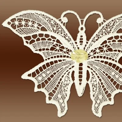 Schmetterling Klassisches Blumen-Fensterbild Detail