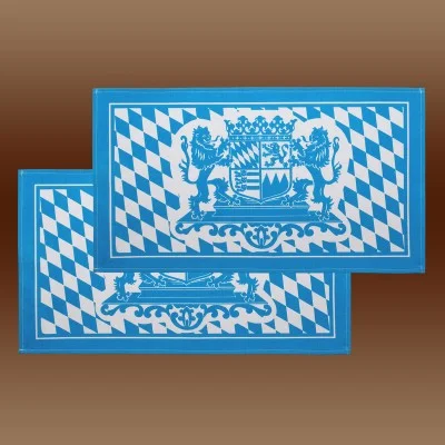 Platzdeckchen mit Bayern-Wappen in blau-weiß 2er Set