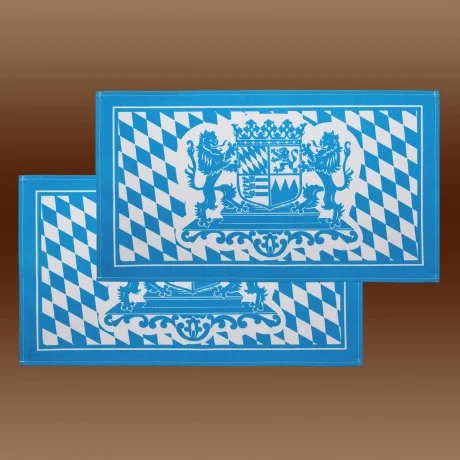 Platzdeckchen mit Bayern-Wappen in blau-weiß 2er Set