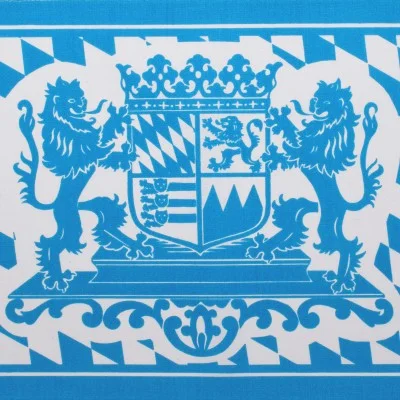 Platzdeckchen mit Bayern-Wappen in blau-weiß Detailbild