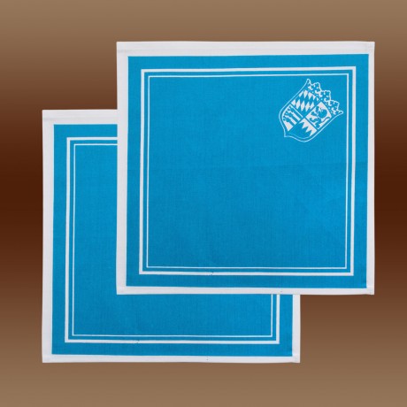 2er Set Stoff-Serviette mit Bayern-Wappen in blau-weiß