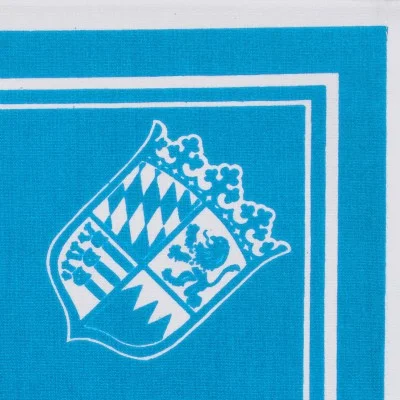 Stoff-Serviette mit Bayern-Wappen in blau-weiß Detailbild