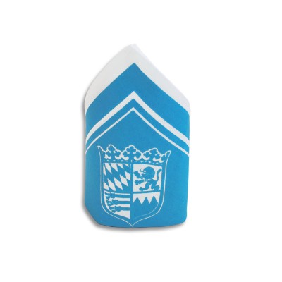 Stoff-Serviette mit Bayern-Wappen in blau-weiß Anwendungsbeispiel