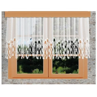 Sockel-Store Samila weiß Blumenfensterstore kurz