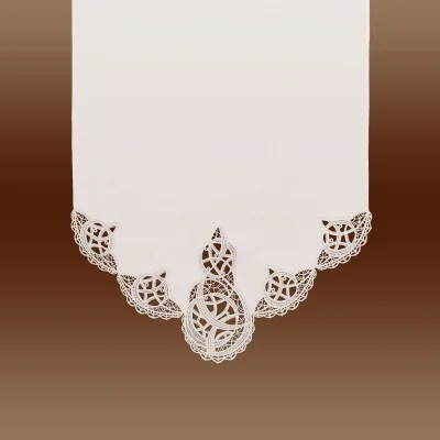 Spitzen-Scheibengardinenhänger Romina mit Motiv 60 cm breit kurz Musterbild