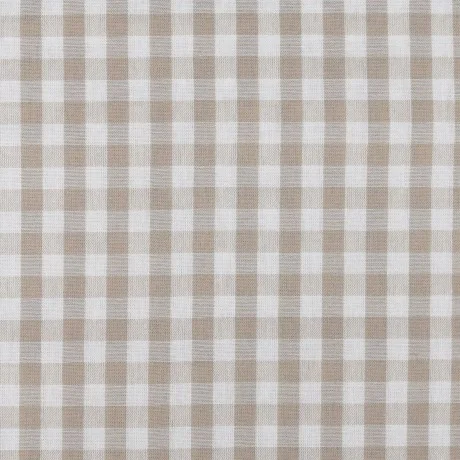 Stoffmuster Hannah beige-weiß kariert
