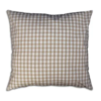 Kissenhülle Hannah beige-weiß kariert 50 x 50 cm