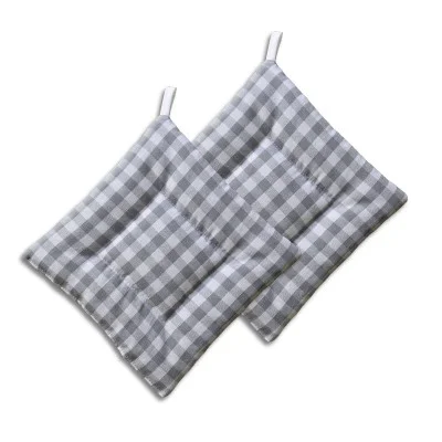 Topflappen Hannah grau-weiß kariert 2er Set