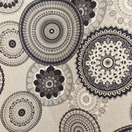 Stoffmuster Hedda in Leinenoptik mit Mandala