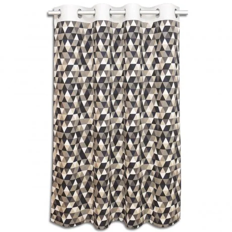 Ösenschal Hedda in Leinenoptik geometrischem Muster Dreiecke