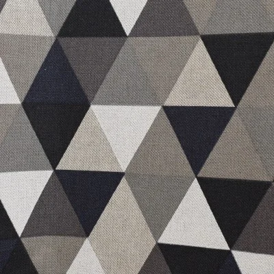 Ösenschal Hedda in Leinenoptik geometrischem Muster Dreiecke Stoffmuster