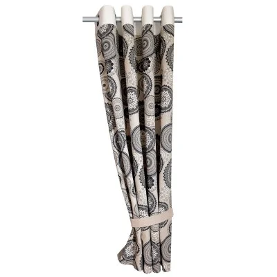 Raffhalter Hedda in Leinenoptik beige uni mit Raffhalter Hedda mit Mandalas