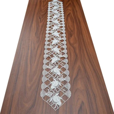 Luftspitzen-Tischband Anja Plauener Spitze natur 13 cm breit