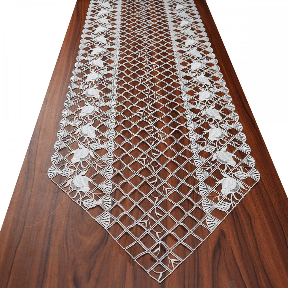 Luftspitzen-Tischband Anja Plauener Spitze natur Tischläufer