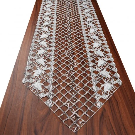 Luftspitzen-Tischband Anja Plauener Spitze natur Tischläufer