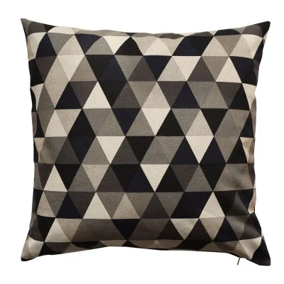 Kissenhülle Hedda gefüllt Leinenoptik Dreiecksmuster