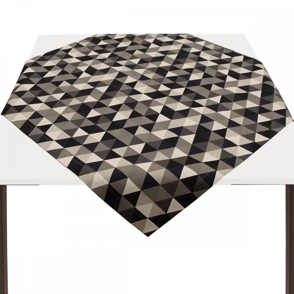 Mitteldecke Hedda in Leinenoptik mit Dreiecksmuster